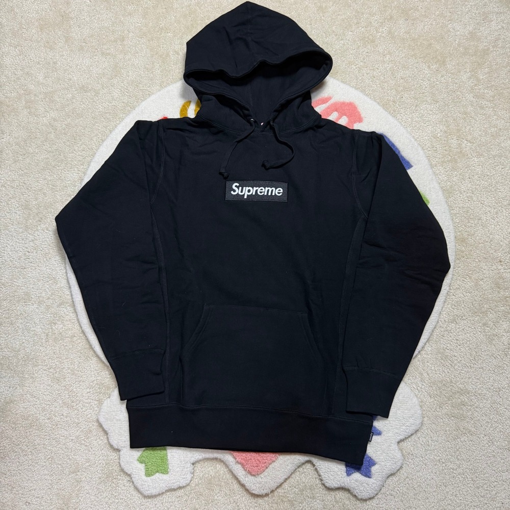 Supreme Box Logo Hoodie Black Medium BOGO Sweatshirt Heavyweight Cotton Fleece